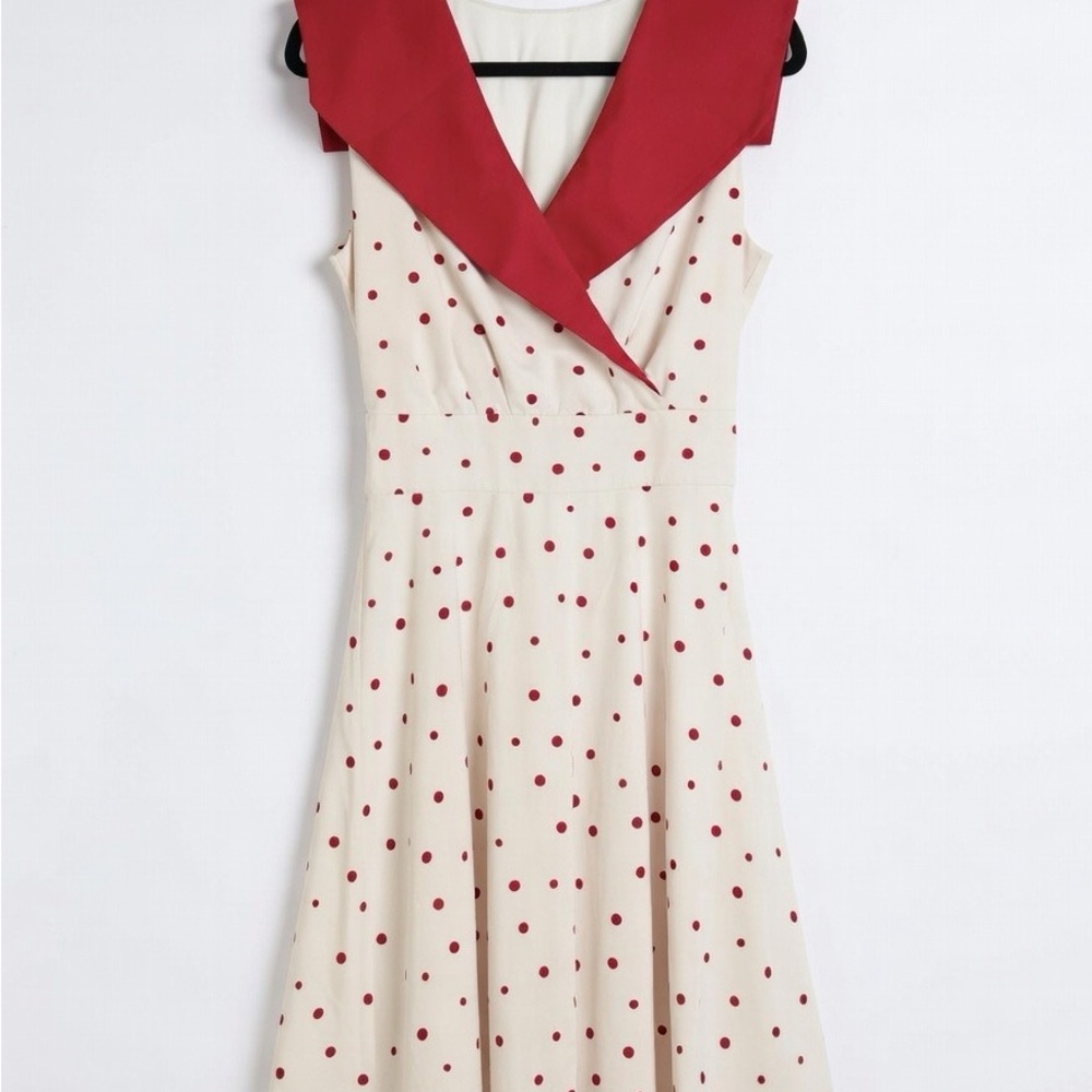 Elegant Red Polka Dot Dress
